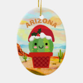 Cactus kerstversiering keramisch ornament (Achterkant)