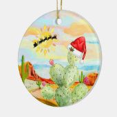 Cactus kerstversiering keramisch ornament (Links)