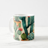 Cactus Kleurrijke Waterverf kunst Koffiemok (Voorkant links)