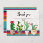 Cactus Koppel Bruiloft Dank je kaart (Voorkant / Achterkant)