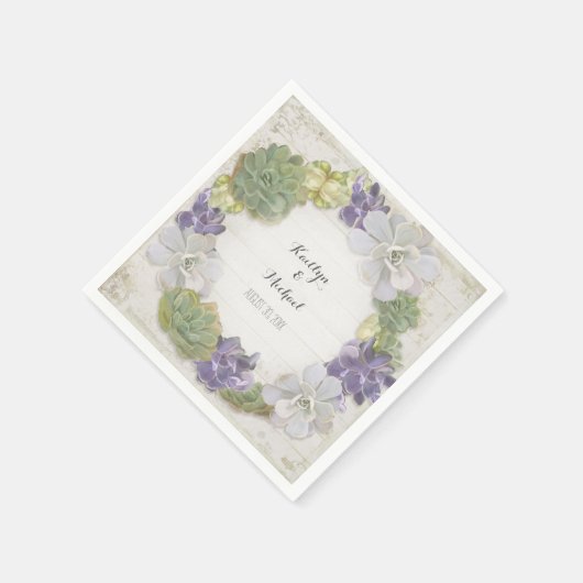 Cactus kransblad succulent houten papier partij servetten (Hoek)