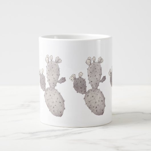 Cactus Kunst Extra Grote Beker (Voorkant)