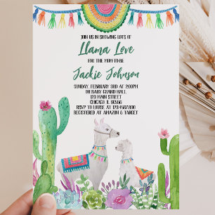 Cactus Lama Baby Shower Kaart