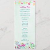 Cactus lantaarn Fiesta Succulenten Huwelijksprogra Programma (Achterkant)