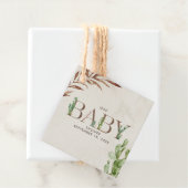 Cactus Leather Baby shower Bedankjes Labels (In situ)