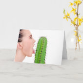 Cactus léchant la carte d'anniversaire (Fleur jaune)