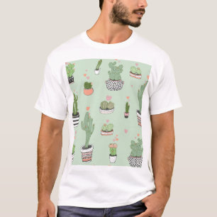 Cactus Liefde: Schattigee Cartoon Patroon. T-shirt