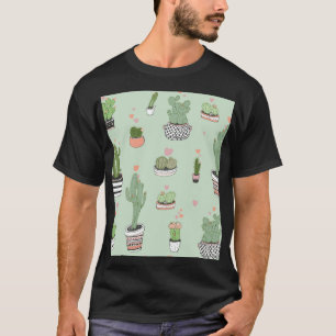 Cactus Liefde: Schattigee Cartoon Patroon. T-shirt