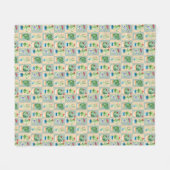 cactus liefde - waterverf fleece deken (Voorkant (Horizontaal))