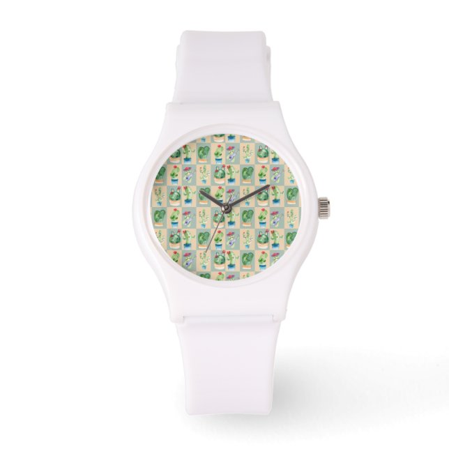 cactus liefde - waterverf horloge (Voorkant)