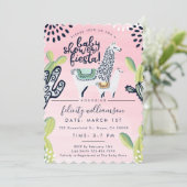 Cactus & Llama Baby Girl Shower Fiesta Invitation (Debout devant)