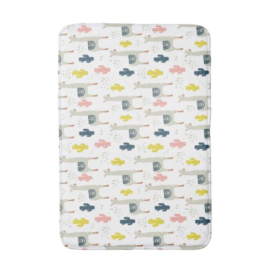 Cactus & Llamas Pattern Badmat (Voorkant Verticaal)