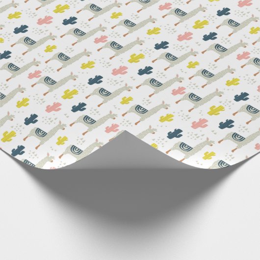 Cactus & Llamas Pattern Cadeaupapier (Hoek)