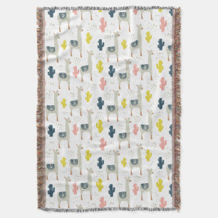 Cactus & Llamas Pattern Deken