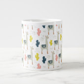 Cactus & Llamas Pattern Extra Grote Beker (Voorkant)