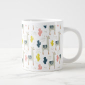Cactus & Llamas Pattern Extra Grote Beker (Rechts)