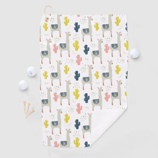 Cactus & Llamas Pattern Golfhanddoek (Insitu)