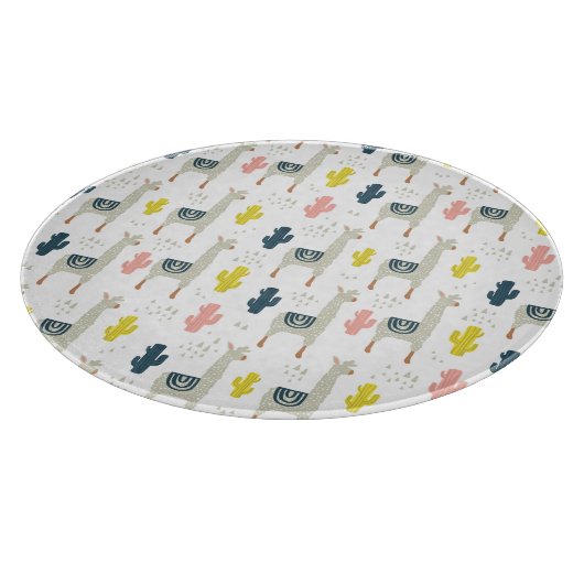 Cactus & Llamas Pattern Snijplank (Hoek)