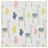 Cactus & Llamas Pattern Stof (Close Up)