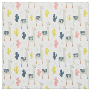 Cactus & Llamas Pattern Stof
