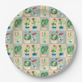 cactus love - waterverf ( 2 ) papieren bordje