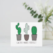 Cactus maakt Perfect Pun Briefkaart (Staand voorkant)