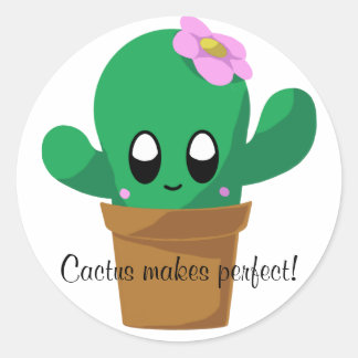 Cactus maakt perfecte ronde sticker