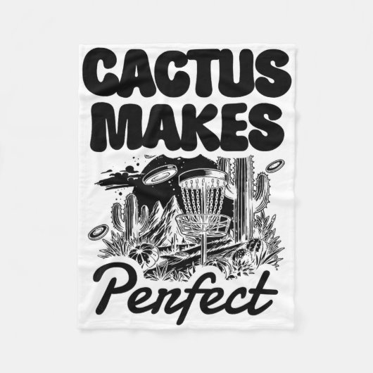 Cactus Makes Perfect Disc Golf Avontuur Fleece Deken (Voorkant)