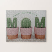 Cactus Maman Ménage Mère Fête Jigsaw Puzzle (Horizontal)