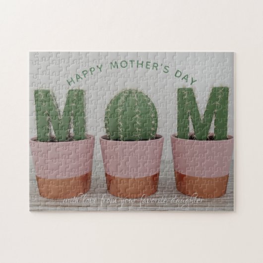 Cactus Maman Ménage Mère Fête Jigsaw Puzzle (Horizontal)