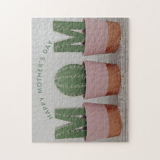 Cactus Maman Ménage Mère Fête Jigsaw Puzzle (Vertical)