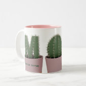 Cactus Maman Succulent Plante Mug de café à deux t (Devant gauche)