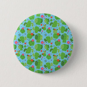 Cactus me Outside (blauw) - Button