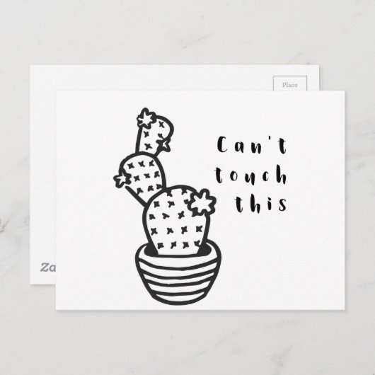 Cactus met antiaanraking briefkaart (Voorkant / Achterkant)