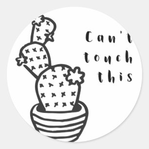 Cactus met antiaanraking ronde sticker