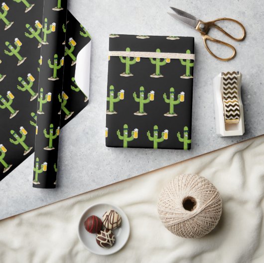 Cactus met Beer Pattern Cadeaupapier (Crafts)