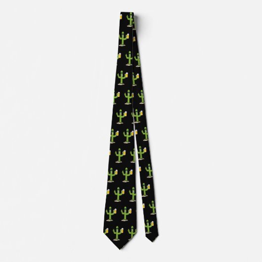 Cactus met Beer Pattern Stropdas (Voorkant)