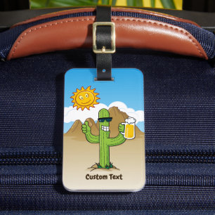 Cactus met Bier Bagagelabel