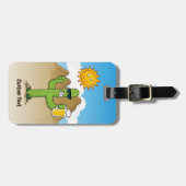 Cactus met bier bagagelabel (Voorkant horizontaal)