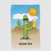 Cactus met bier golfhanddoek (Voorkant)