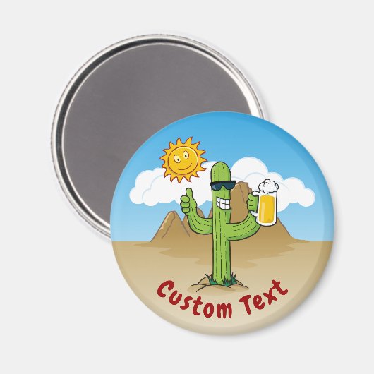 Cactus met bier magneet (Voorkant / Achterkant)