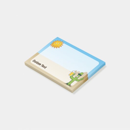 Cactus met bier post-it® notes (Schuin)
