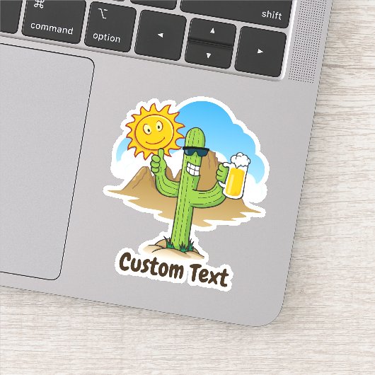 Cactus met bier sticker (Detail)