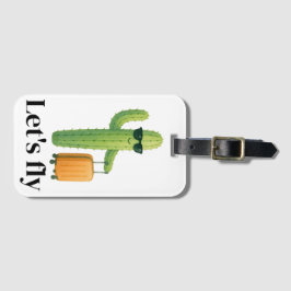 Cactus met een koffer Bagagelabel