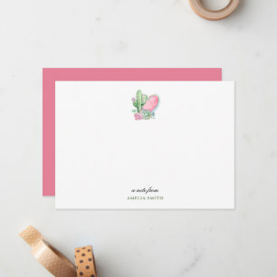 Cactus met Roze Hart Notitiekaartje