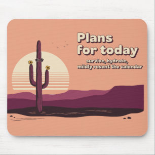 Cactus met zonnebril Retro woestijn muismat