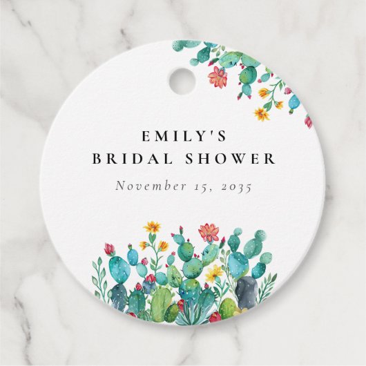 Cactus Mexicaans Feest Bruiloft Bedankjes Labels (Voorkant)