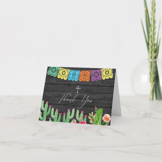 Cactus Mexicaanse bedankkaart (Voorkant)