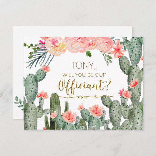 Cactus Mexicaanse Wordt U onze ceremoniemeester Ka Kaart (Voorkant / Achterkant)