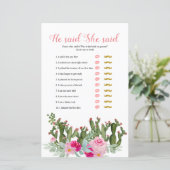 Cactus mexicain rose il dit qu'elle a dit carte de (Debout devant)